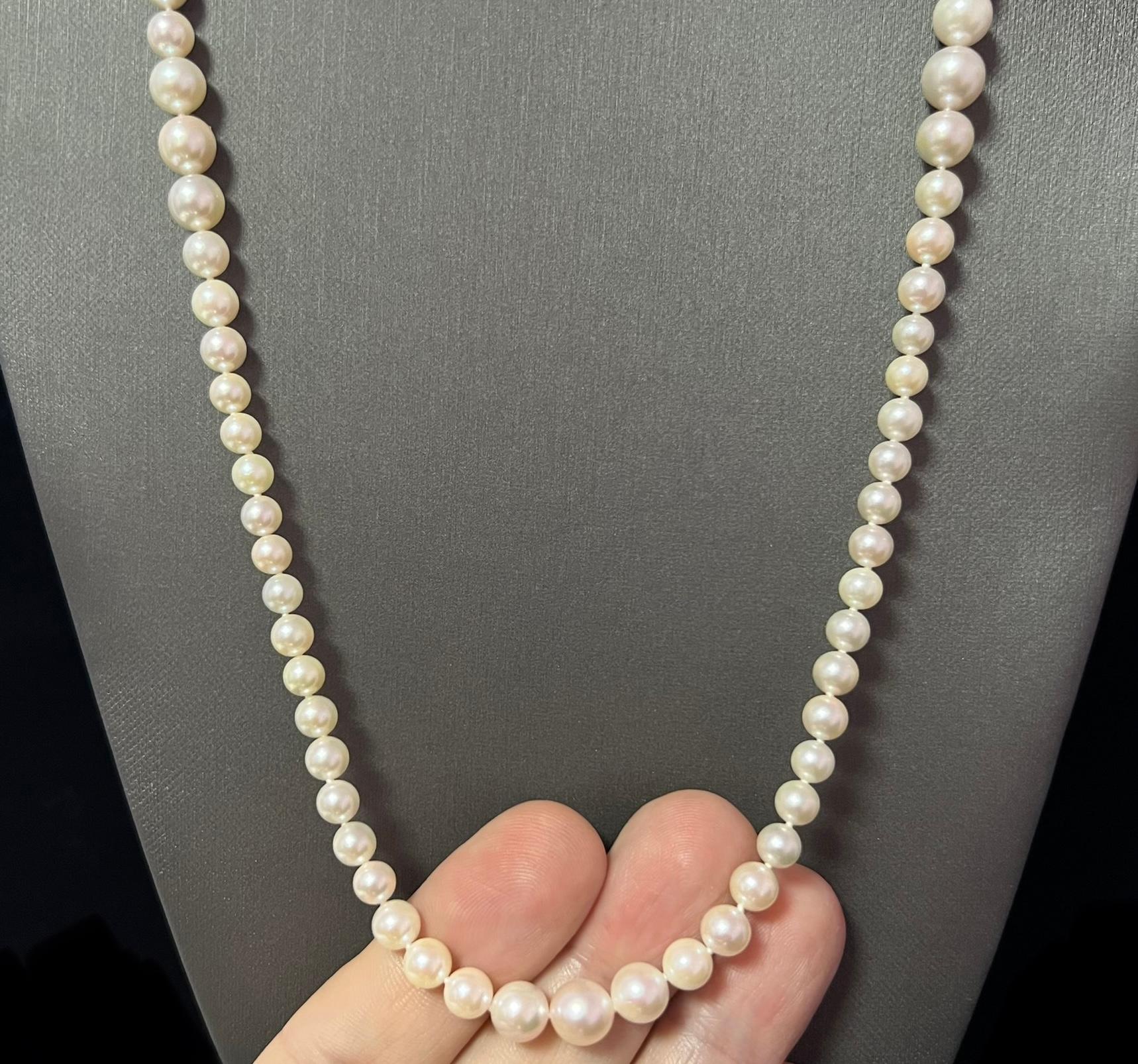 Akoya Pearl Necklace 14k Gold 8.5 mm Certified For Sale 4