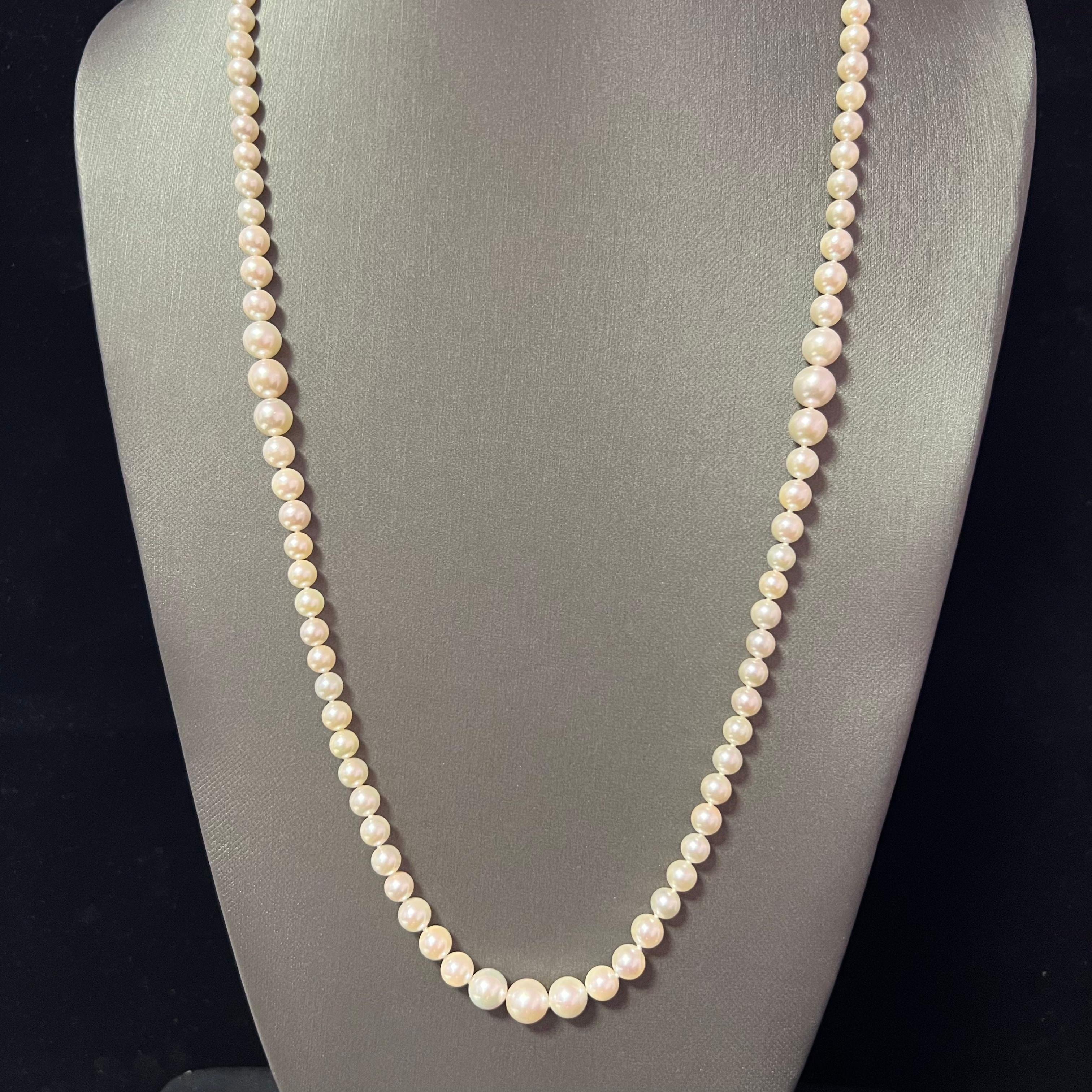 Akoya Pearl Necklace 14k Gold 8.5 mm Certified For Sale 2