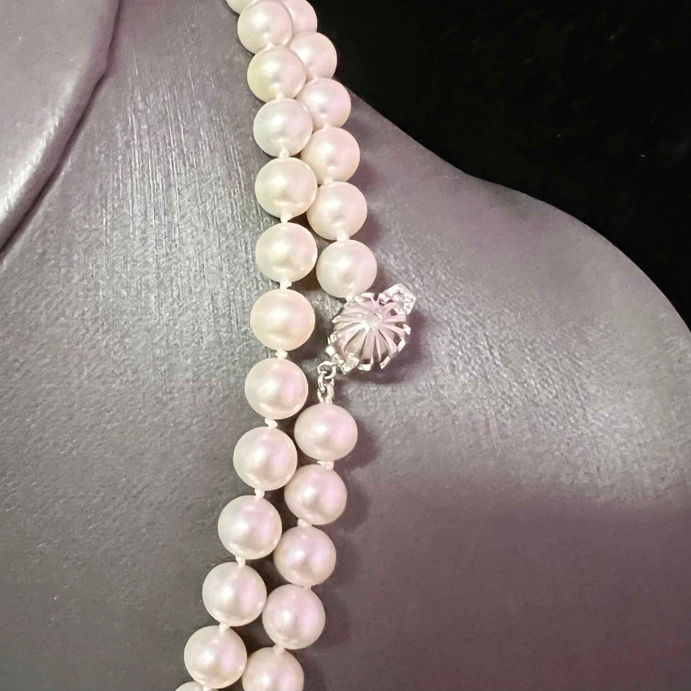 Round Cut Akoya Pearl Necklace 36