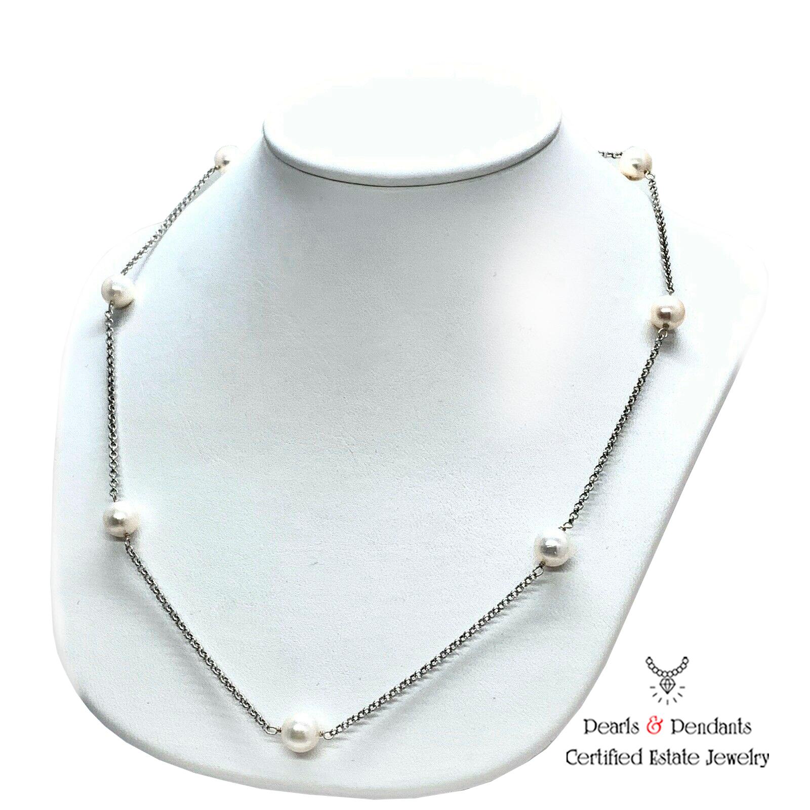 Collar de perlas Akoya de calidad superior 7,65-7,85 mm Oro de 14k 19