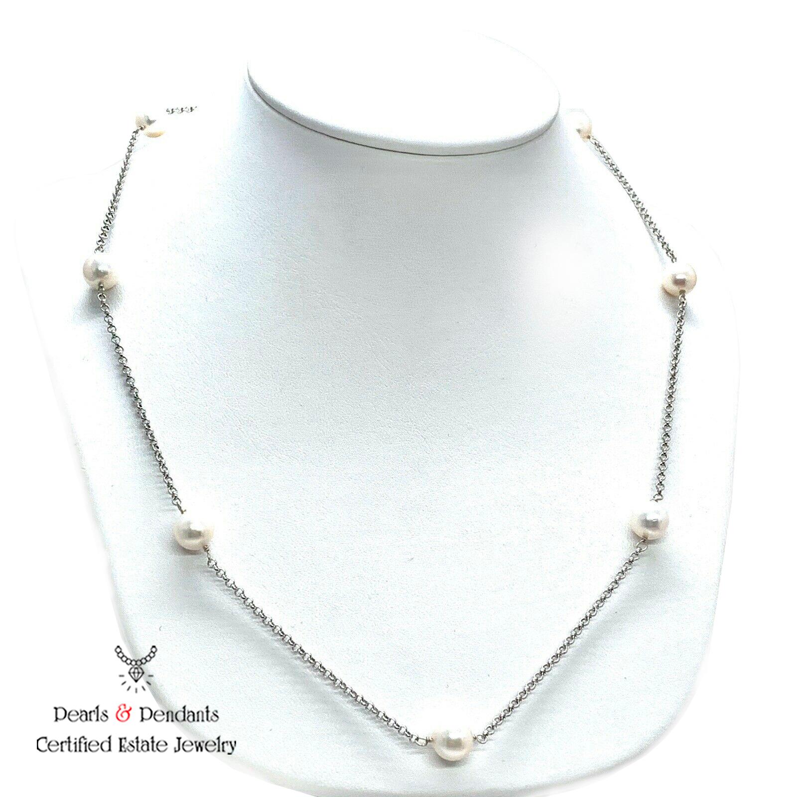 Moderne Collier de perles Akoya en or 14 carats pour femmes certifié en vente