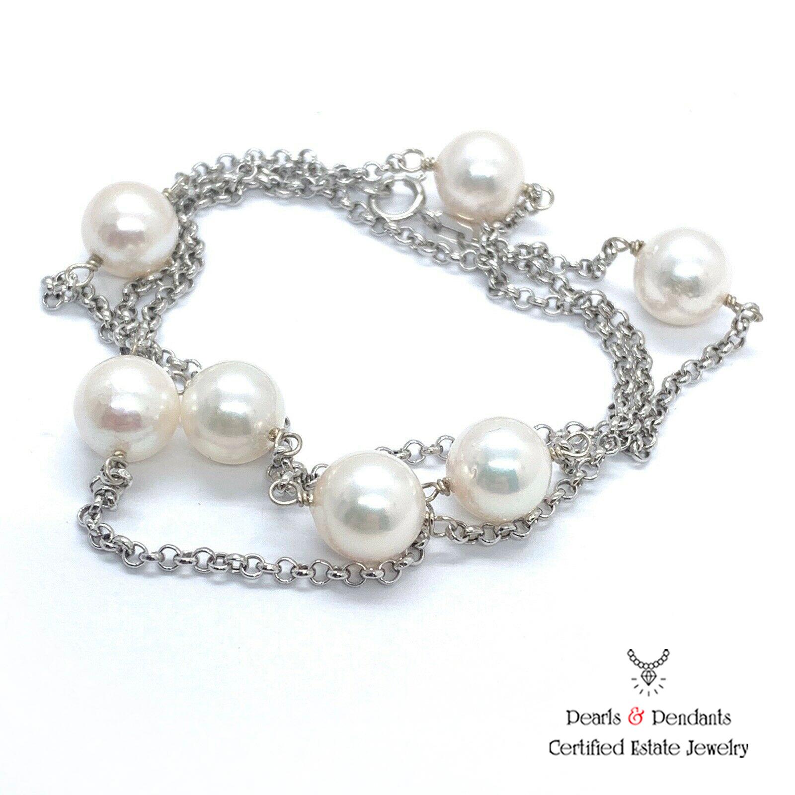 Collier de perles Akoya en or 14 carats pour femmes certifié Neuf - En vente à Brooklyn, NY