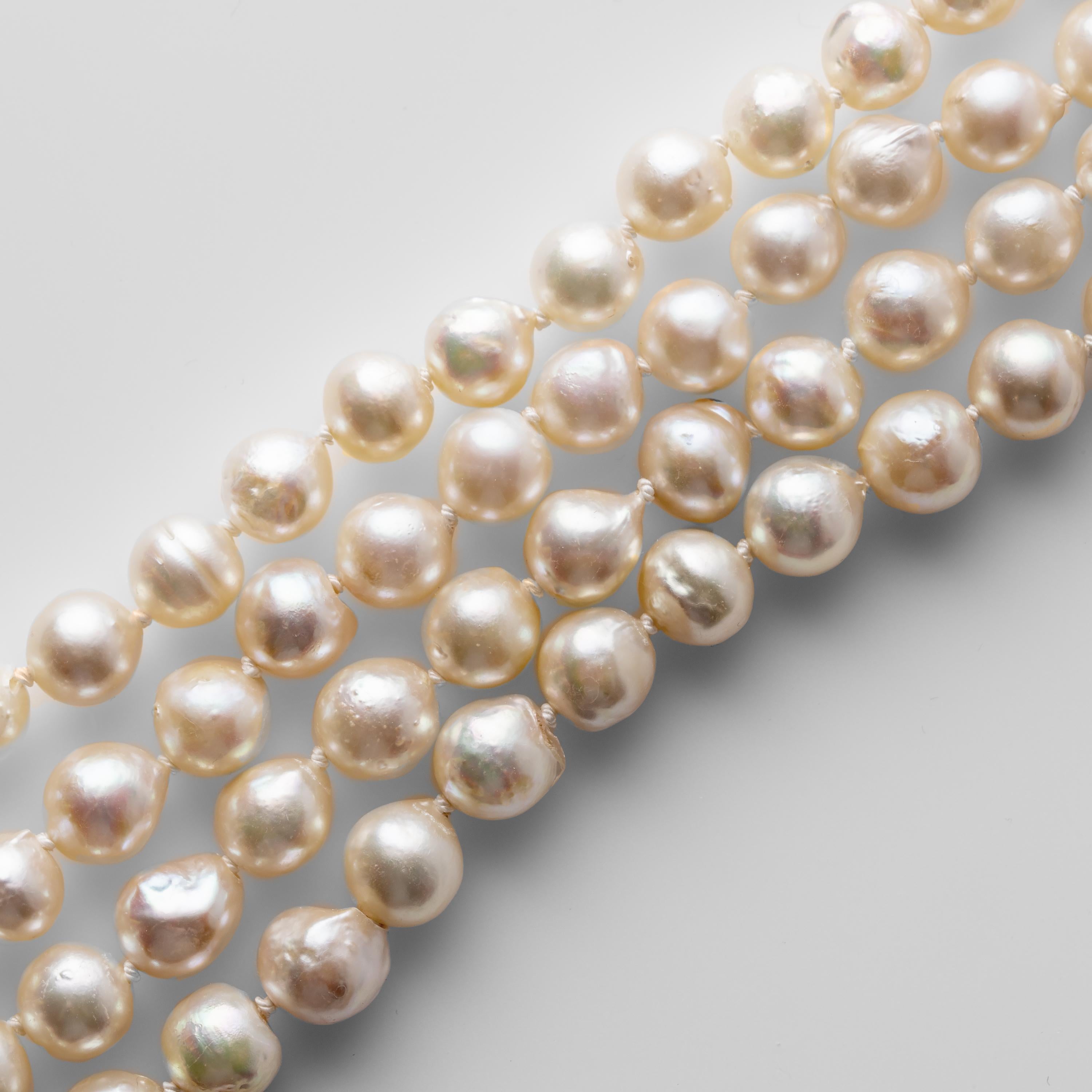 Modern Akoya Pearl Necklace Double Strand, circa 1950s