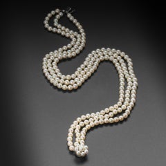 Akoya Pearl Necklace Three Strand by Tasaki Midcentury Magnificence