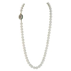 Akoya Pearl Necklace with 19th Century Sapphire Set Clasp