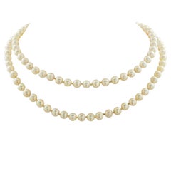 Akoya Pearl Necklace With Gold Clasp