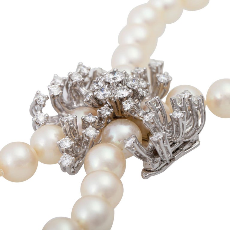 Akoya Pearl Necklace with Pearl Shortener For Sale at 1stDibs