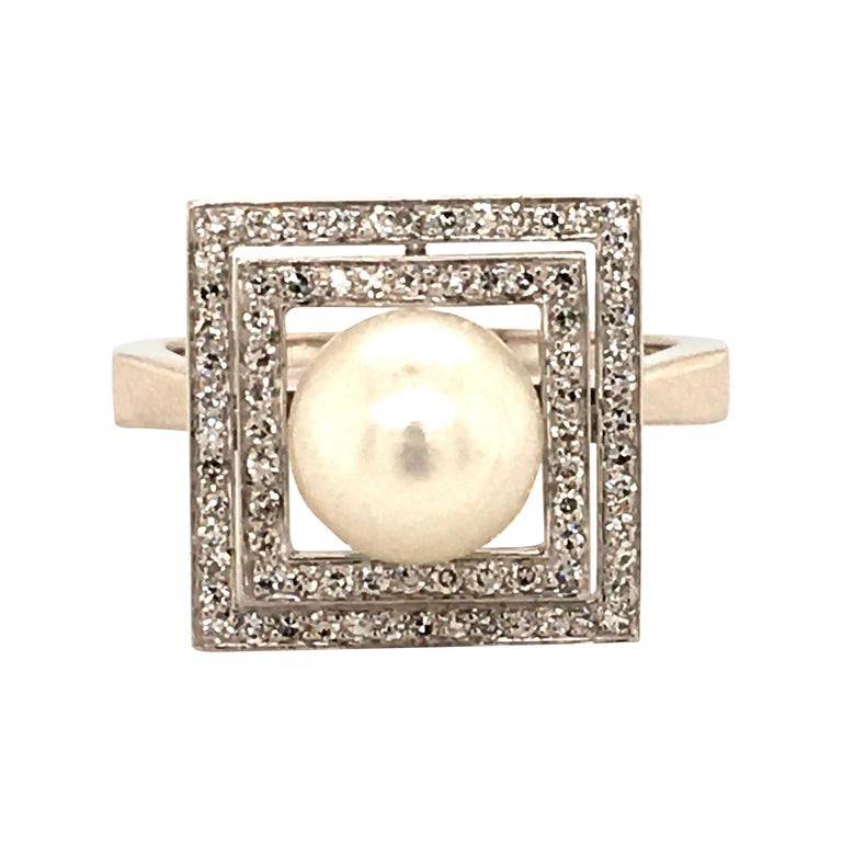 Three White Akoya Pearl Bar Ring main image 0
