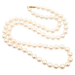 Akoya Pearl Strand Necklace in 14k Yellow Gold
