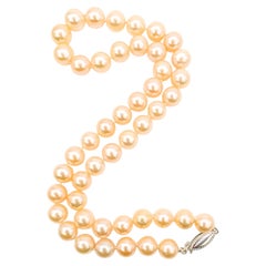 Akoya Pearl Strand Necklace with 14k White Gold Clasp