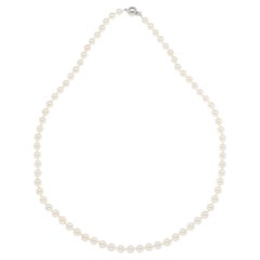 Akoya Pearl Strand Necklace with White Gold Clasp