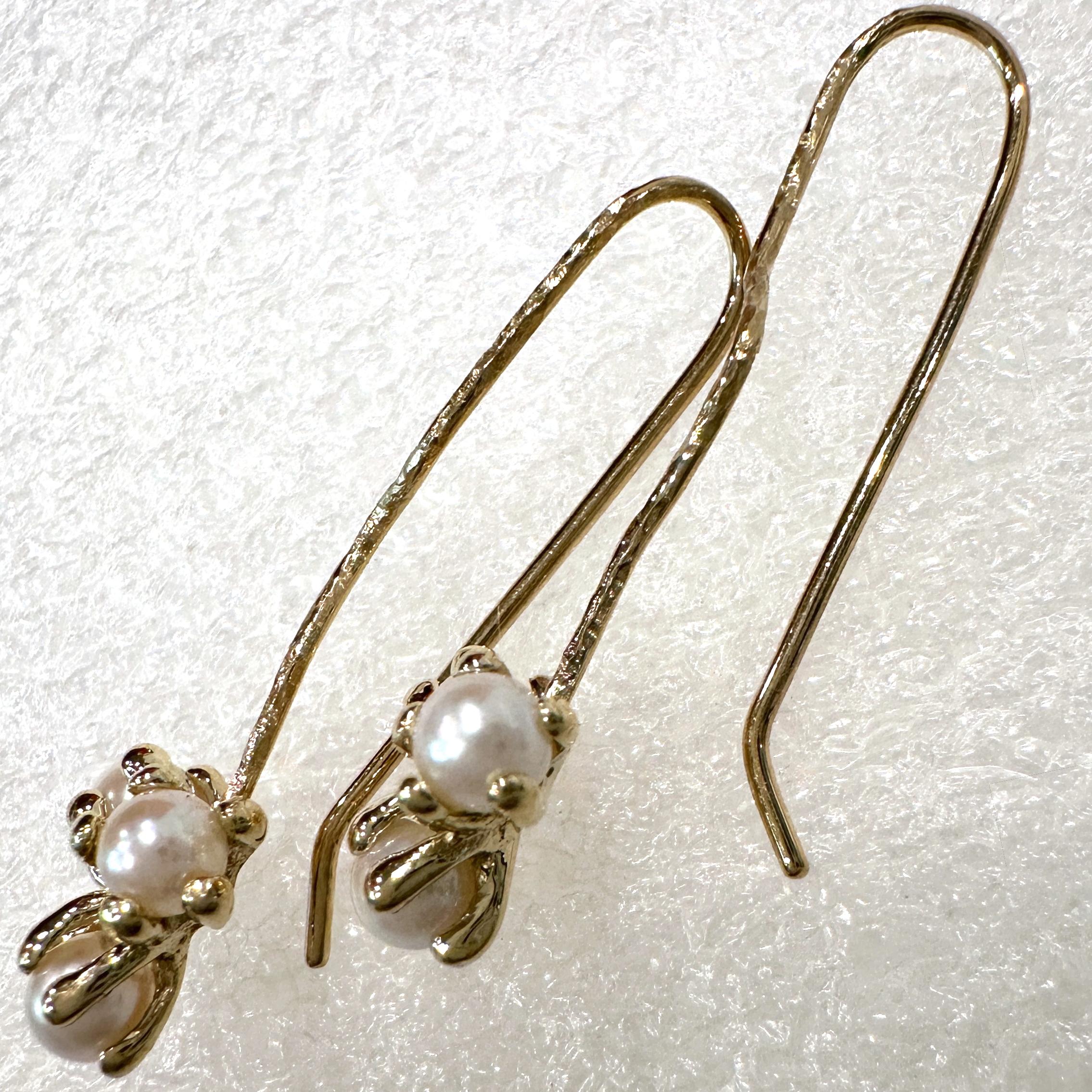 Pendientes de gota de perlas Akoya 