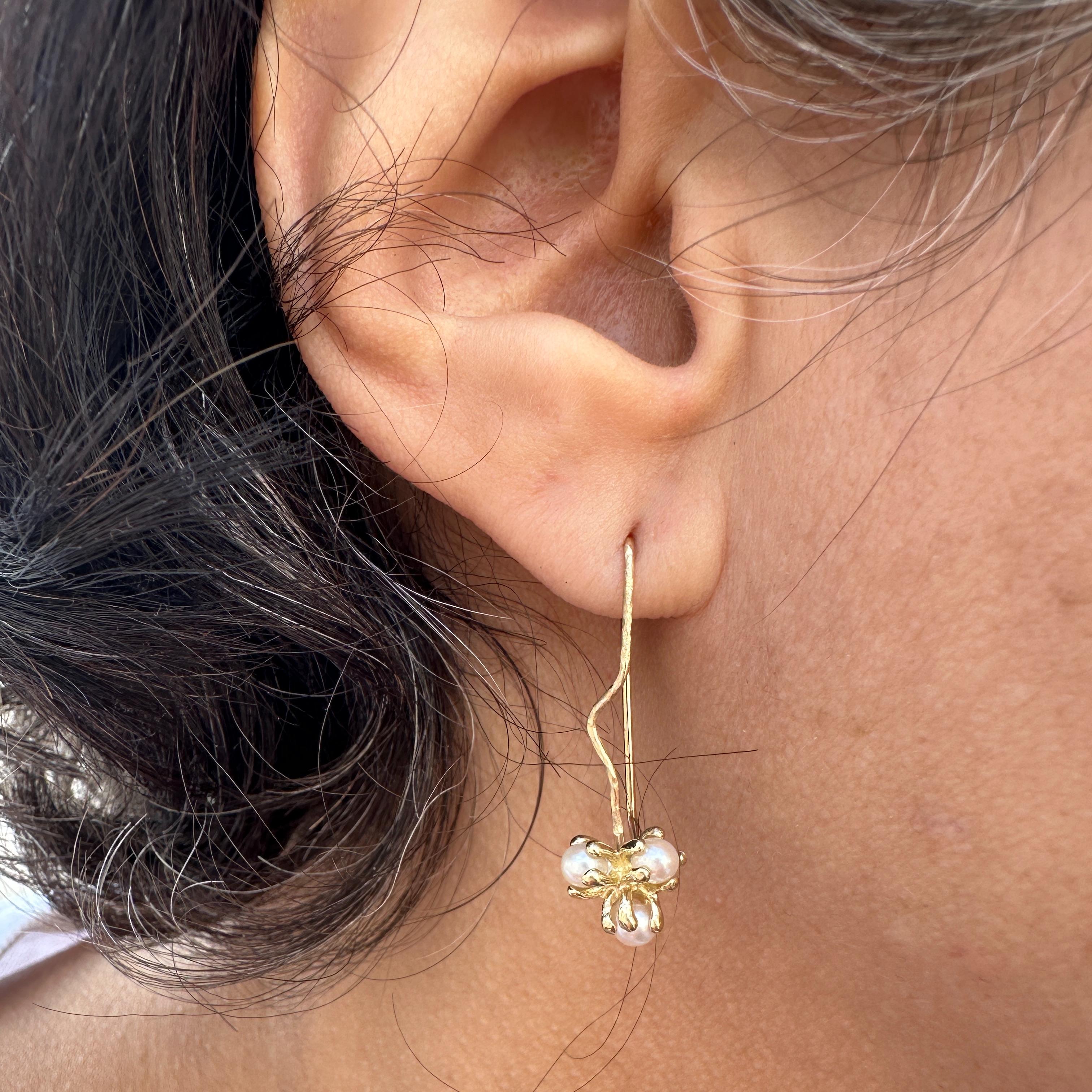 Pendientes de gota de perlas Akoya 
