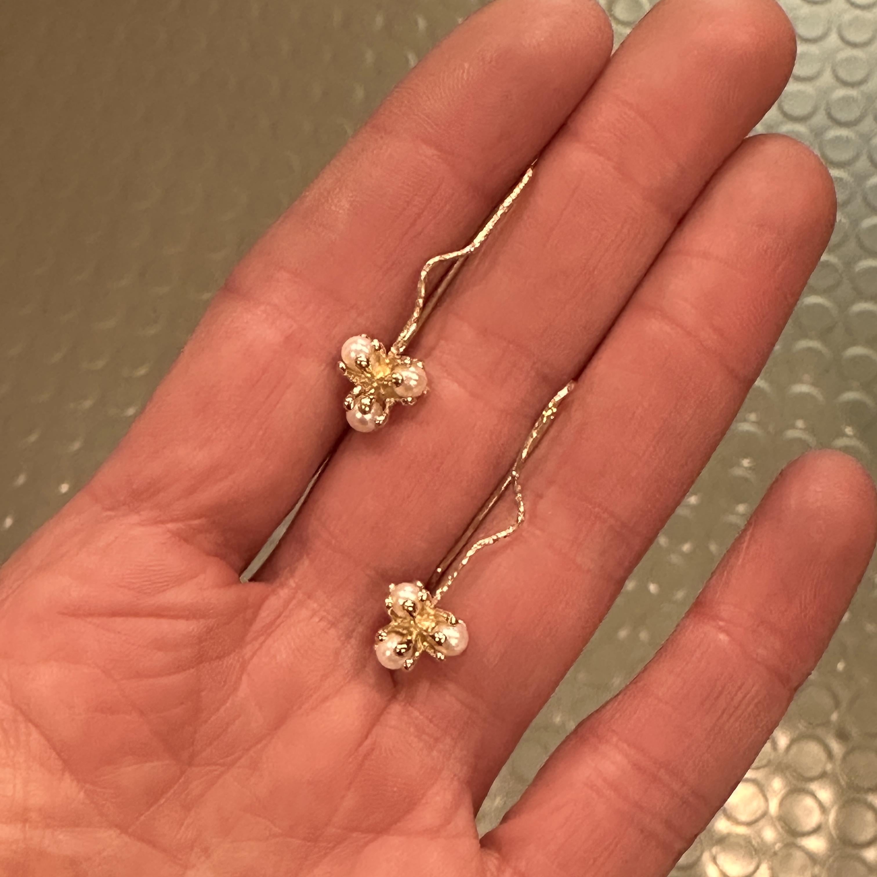 Pendientes de gota de perlas Akoya 