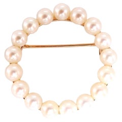 Akoya Perlen 14 Karat Gold Anstecknadel