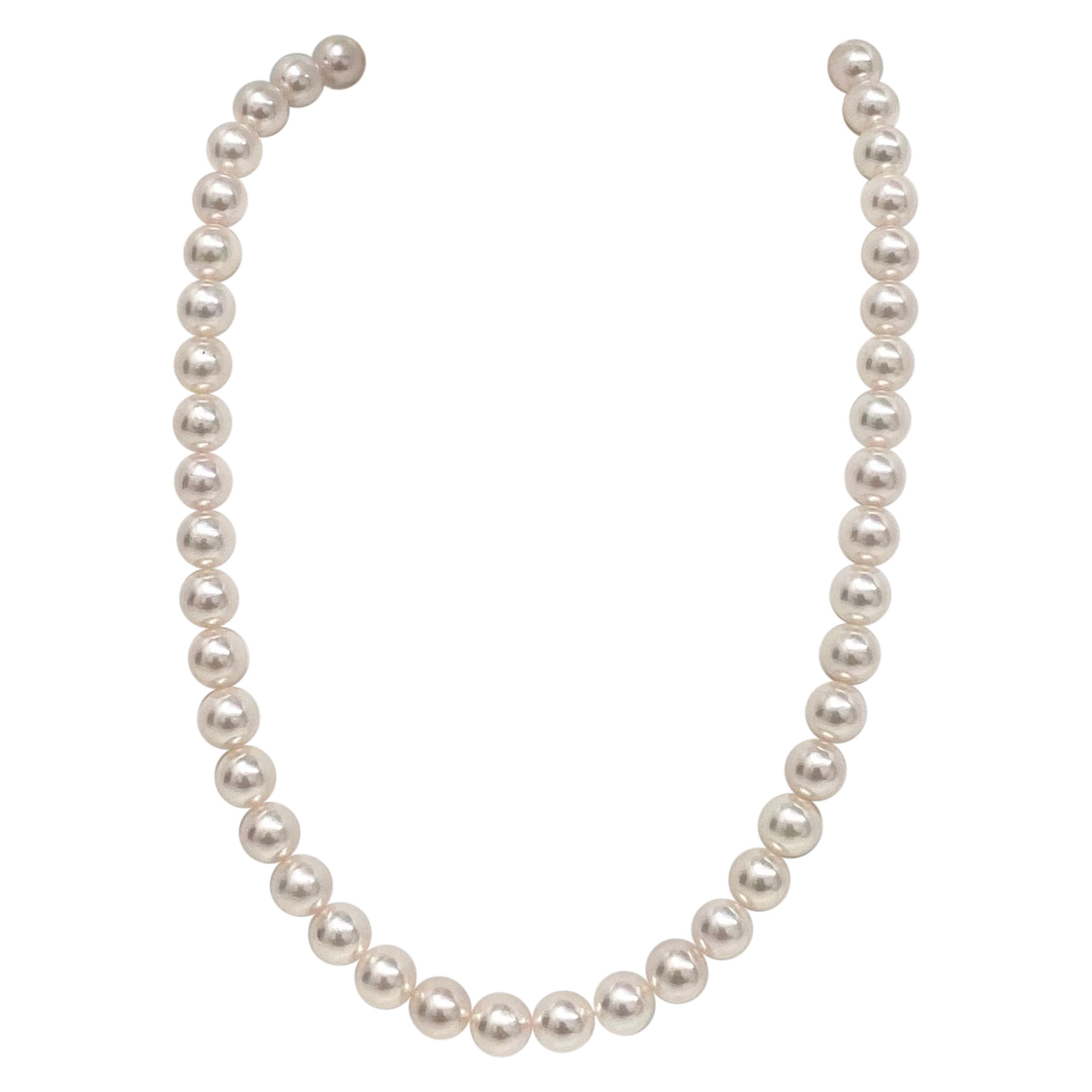 Single Akoya Pearl Necklace with Diamond Clasp at 1stDibs akoya