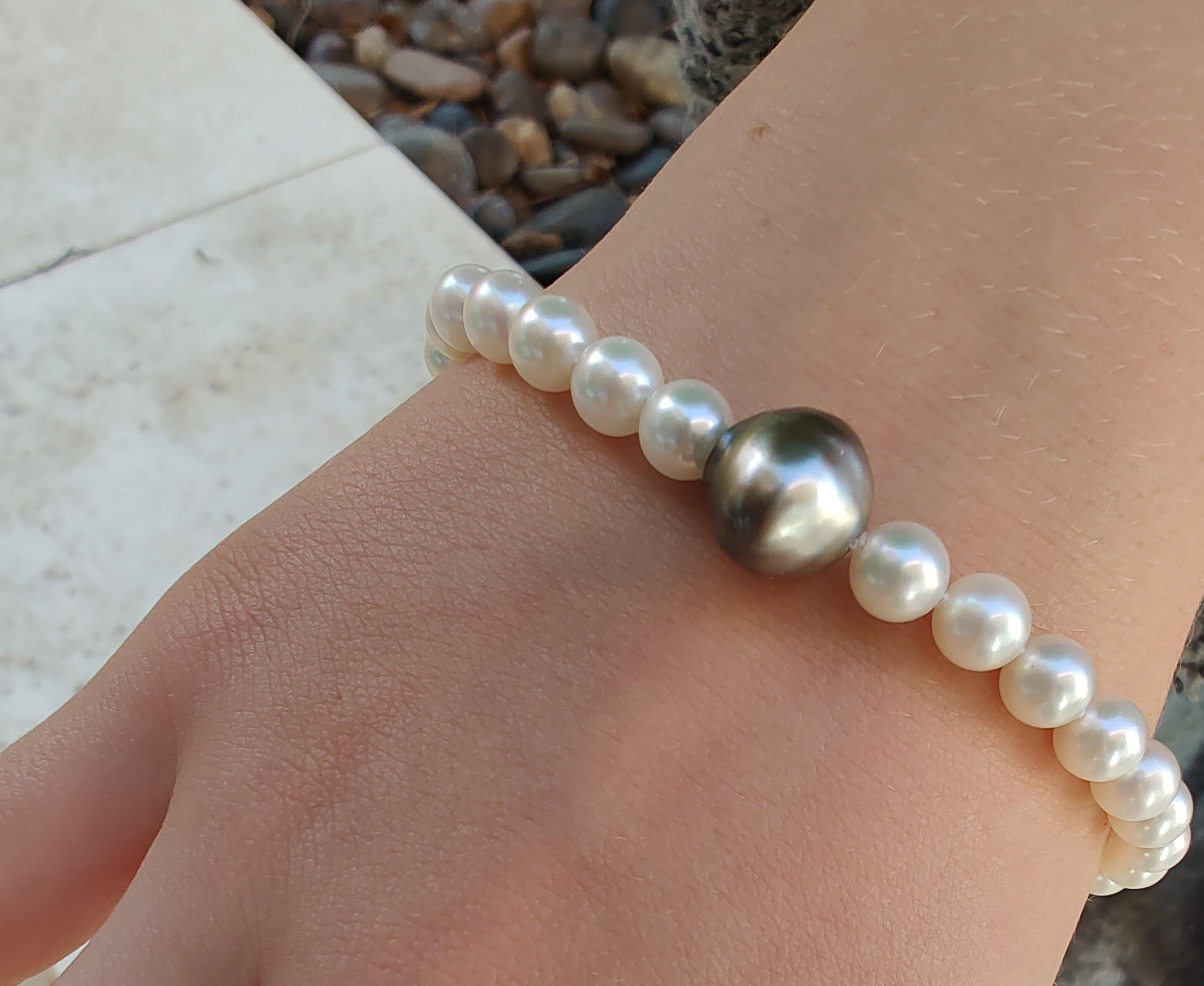 Akoya Tahitian Pearl Bracelet In New Condition For Sale In LEEDERVILLE, WA