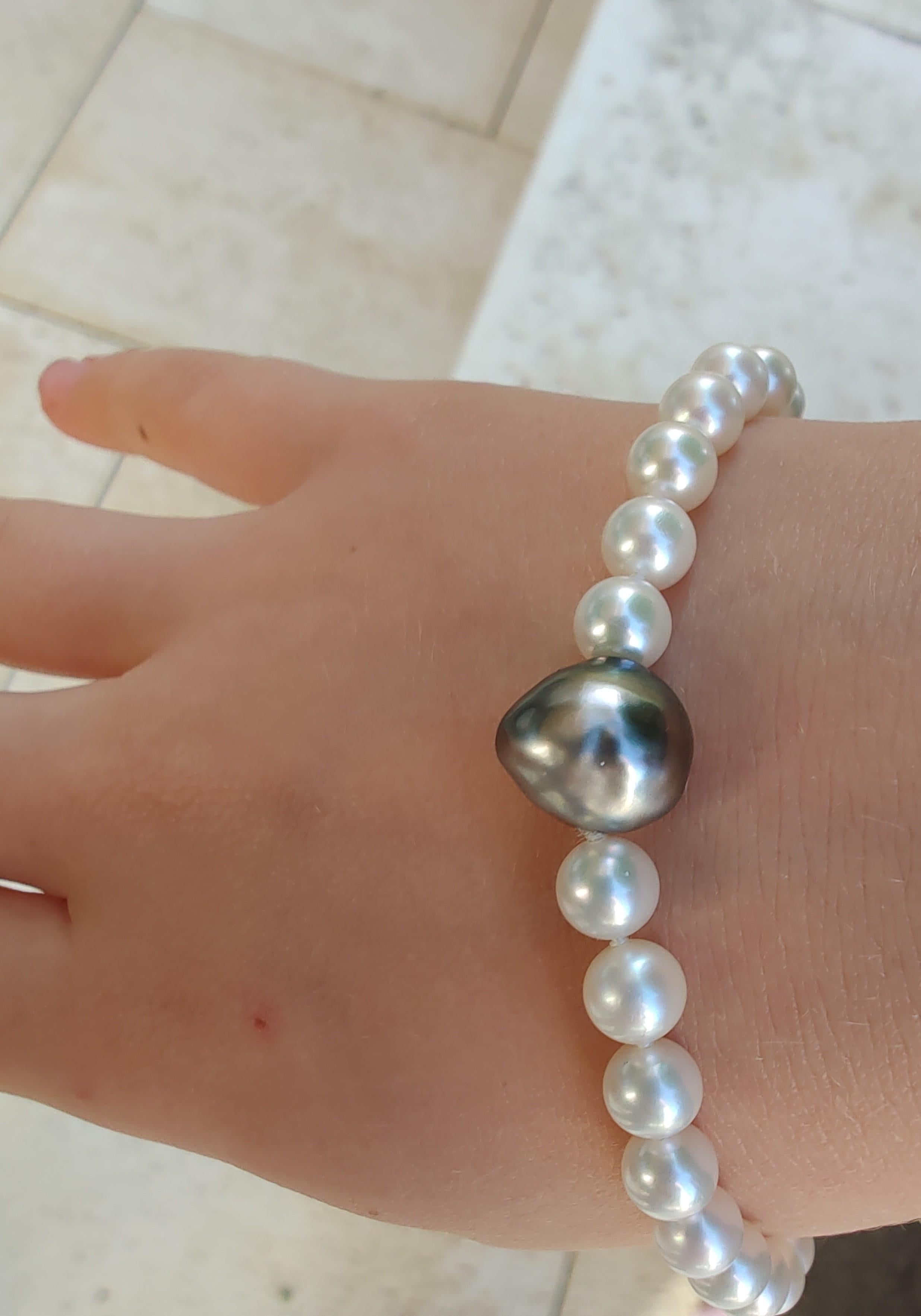 Akoya Bracelet de perles de Tahiti en vente 2