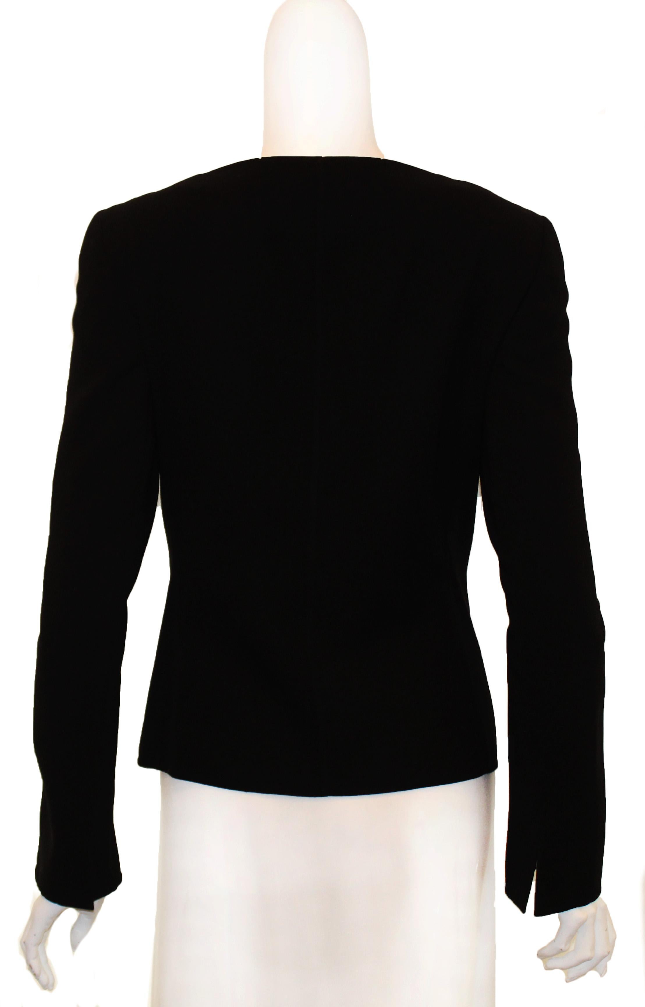 Akris Asymmetric Black Wool Jacket In Excellent Condition In Palm Beach, FL