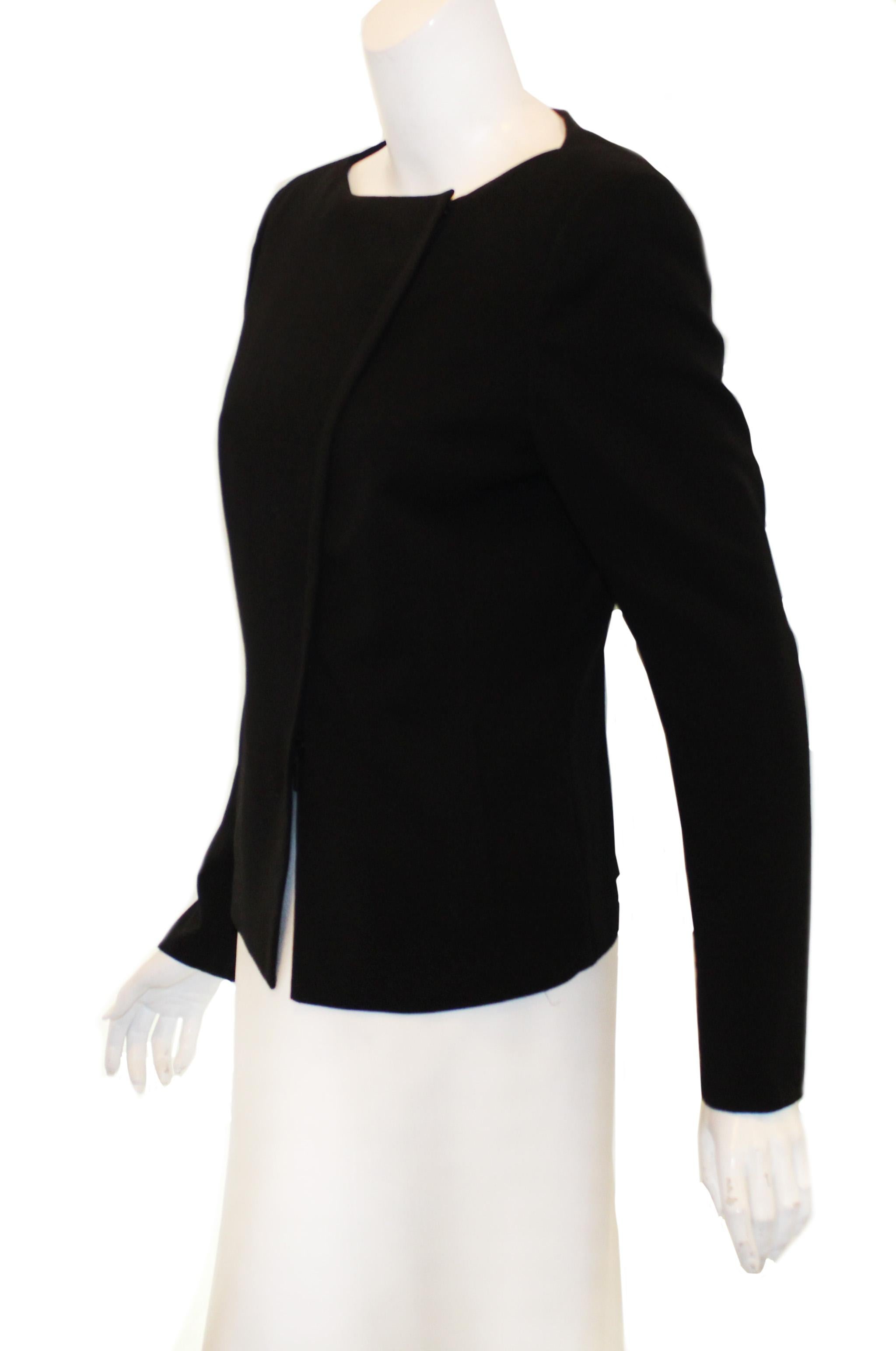 Women's Akris Asymmetric Black Wool Jacket