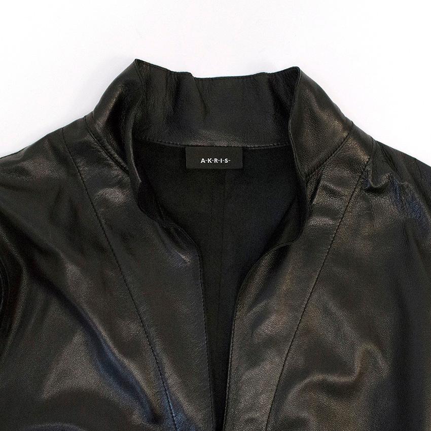 Akris Black Leather Vest - Size US 6 In Excellent Condition In London, GB