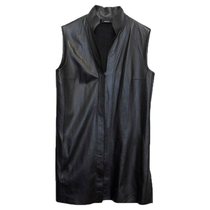 Akris Black Leather Vest - Size US 6