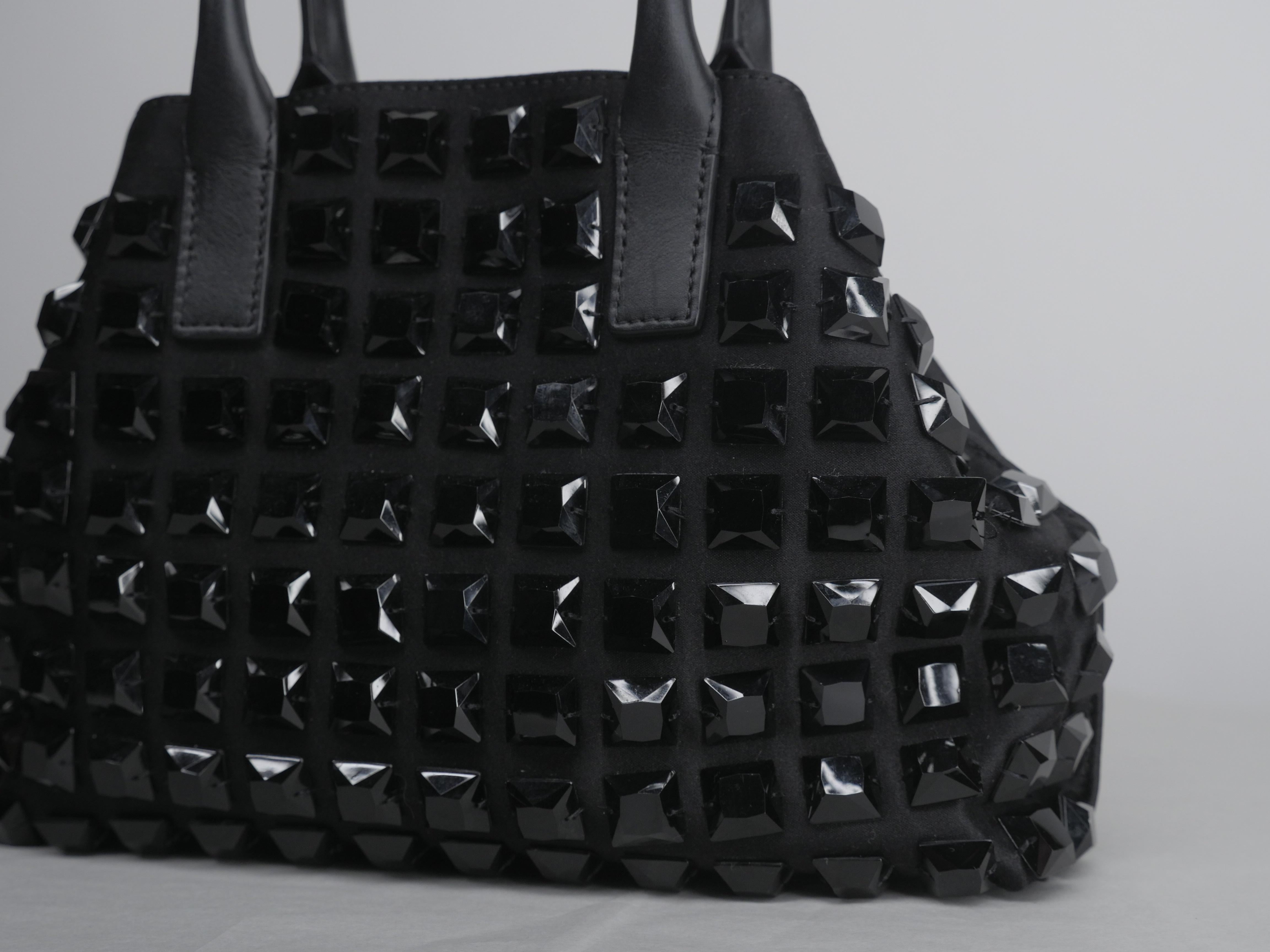 Women's or Men's Akris Black Mini Handle Bag with Studded Detail