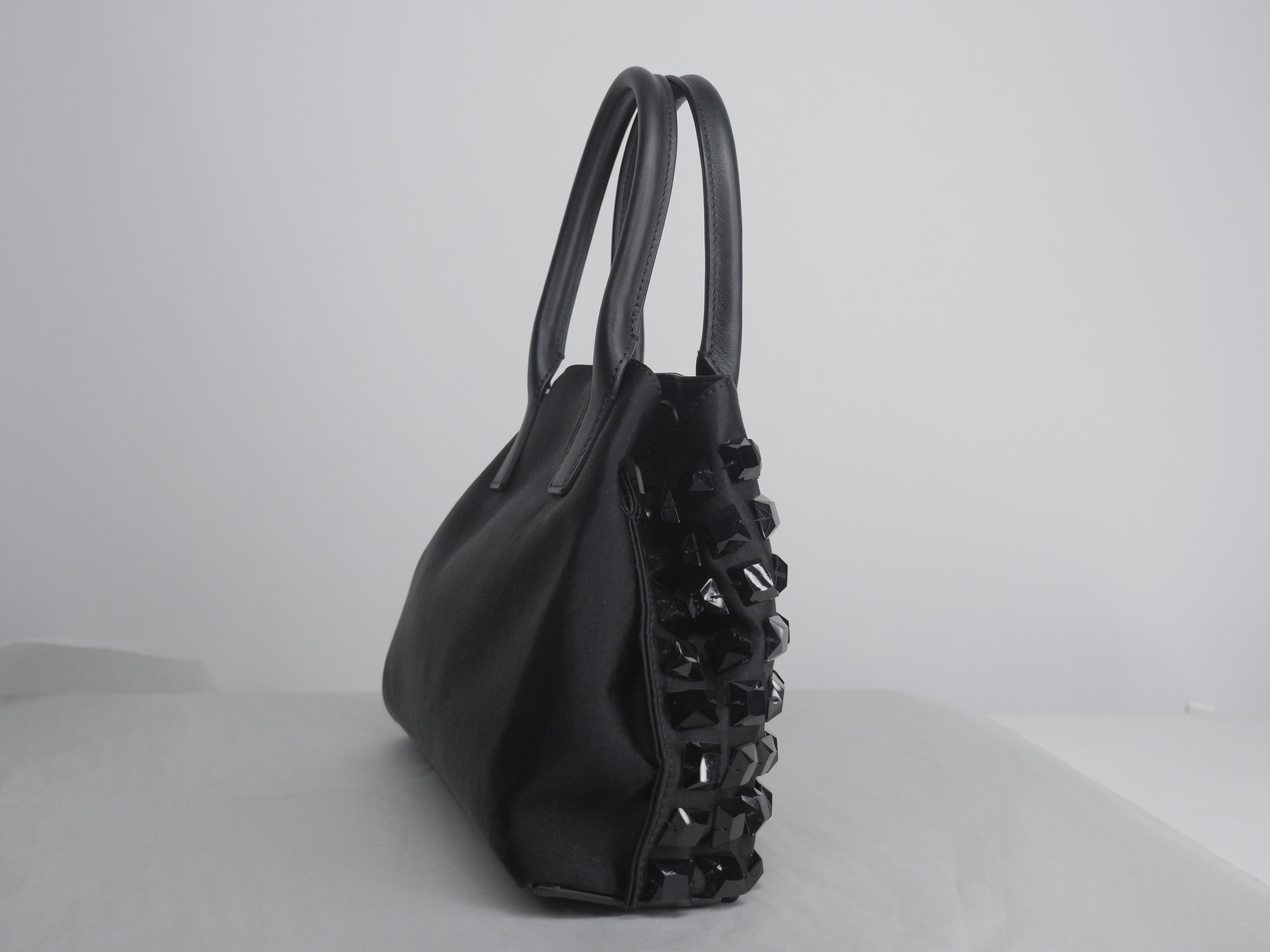 Akris Black Mini Handle Bag with Studded Detail 2