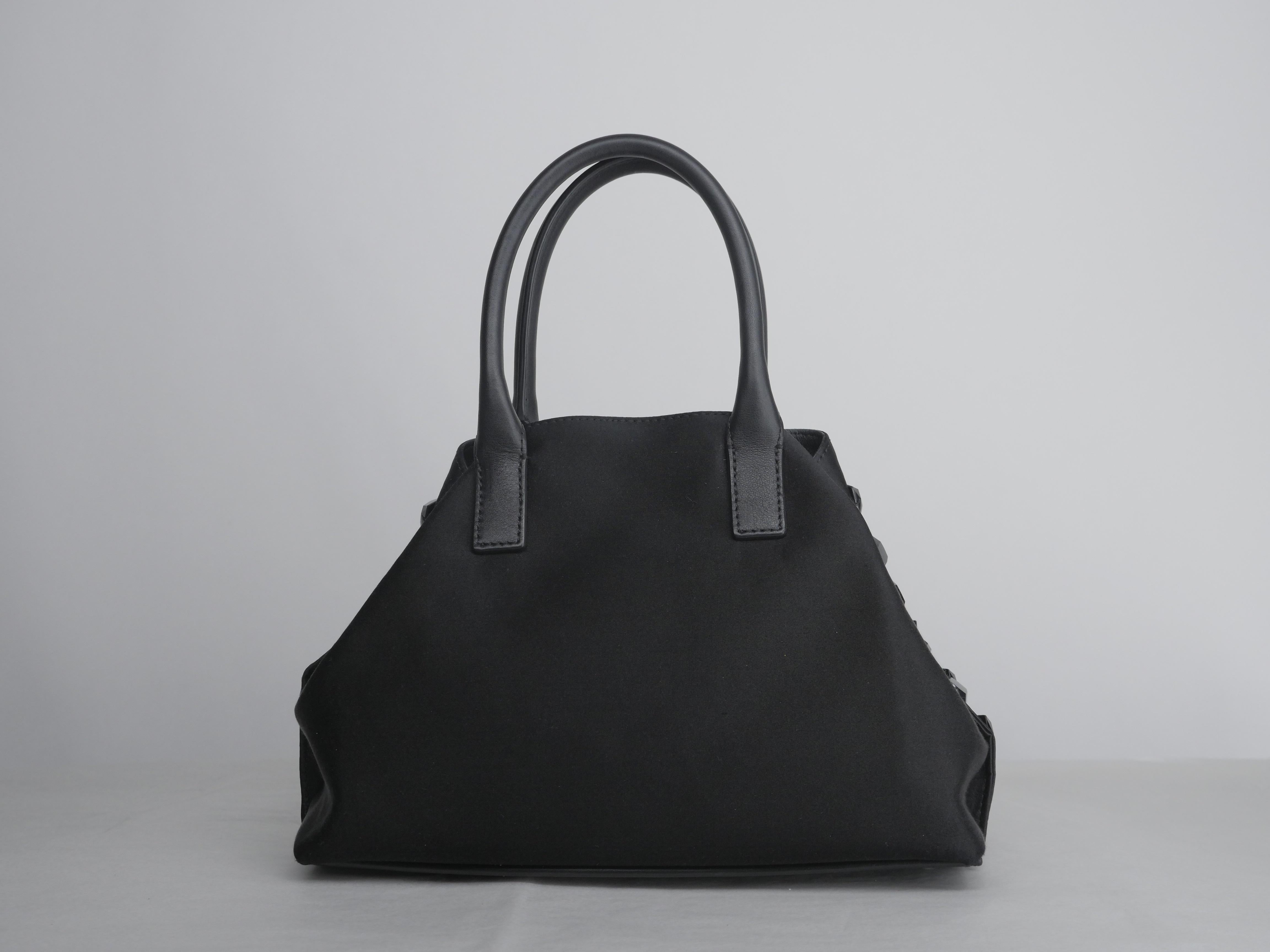 Akris Black Mini Handle Bag with Studded Detail 3