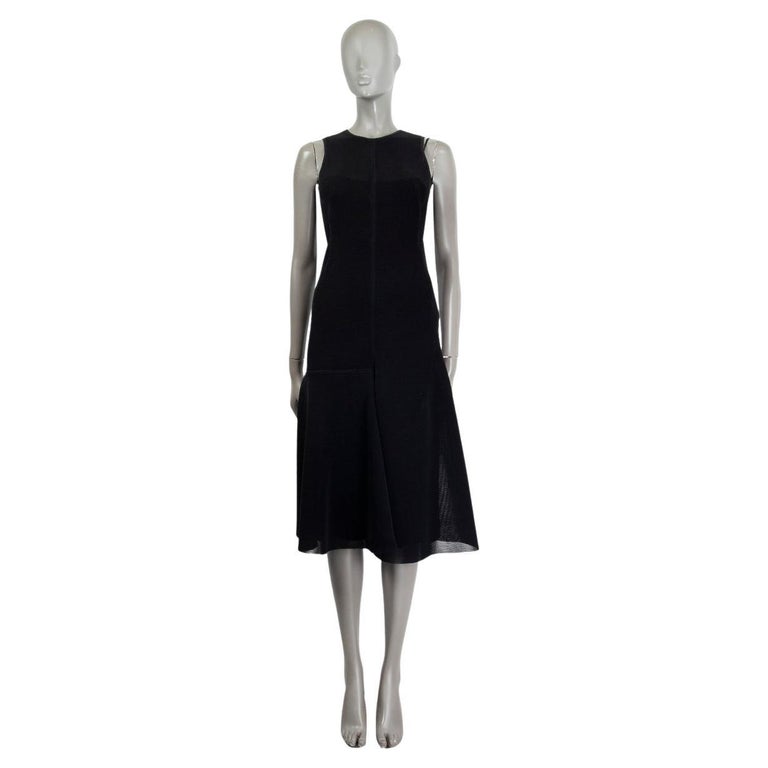 Akris Black Nylon Flared Sleeveless Midi Dress 32 Xxs Akris Black Nylon Flared Sleeveless Midi Dress 32 Xxs