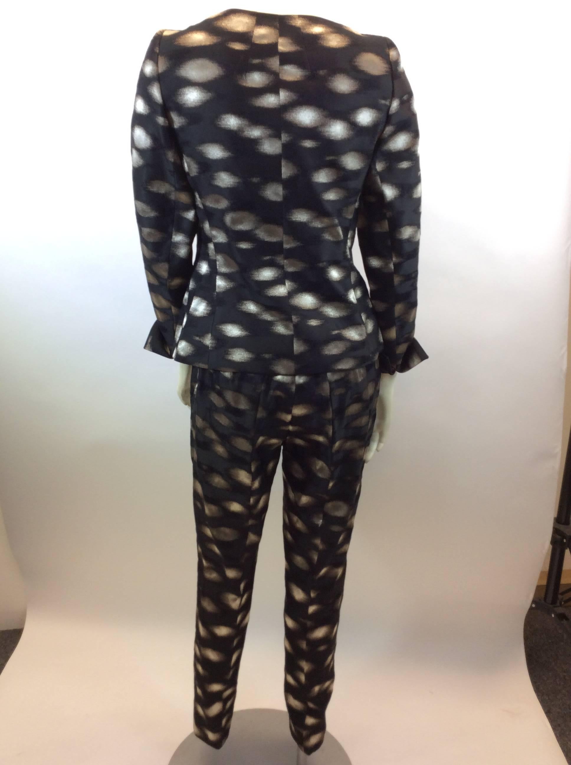 Akris Black Print Four Piece Suit NWT In New Condition For Sale In Narberth, PA