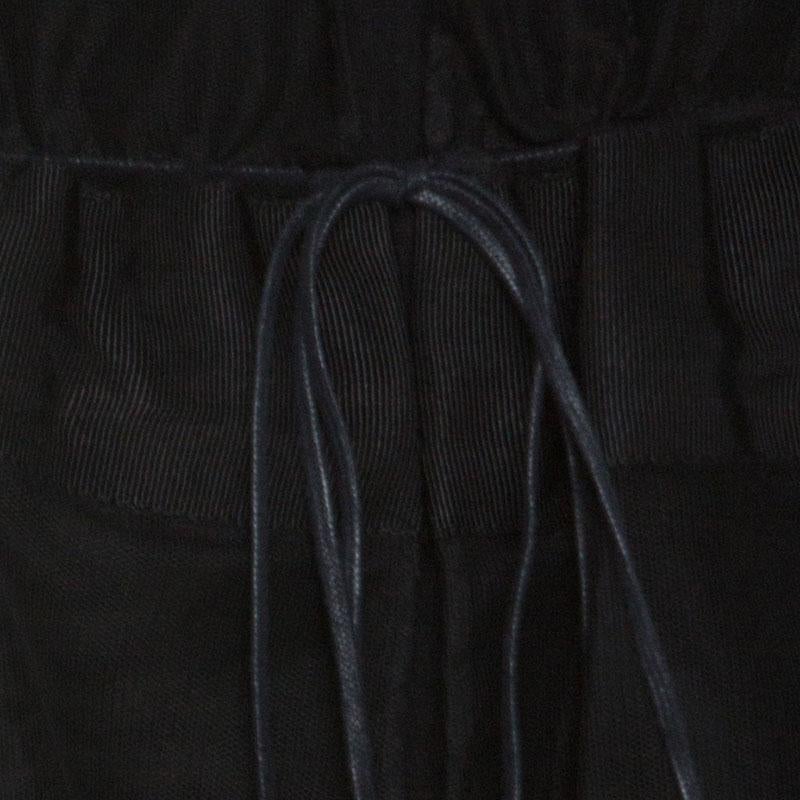 Women's Akris Black Sheer Net Grosgrain Trim Drawstring Waist Shrug M
