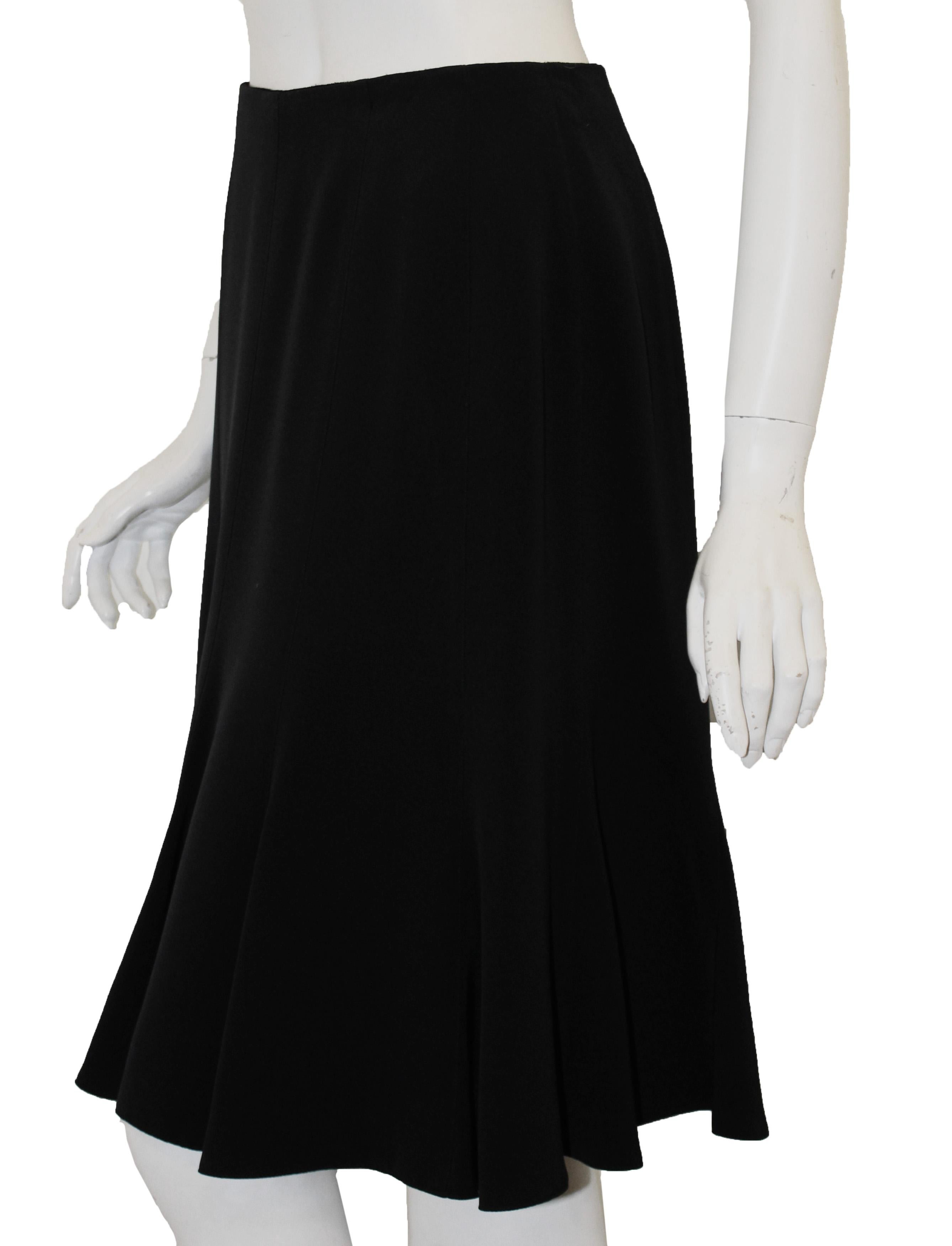 Women's Akris Black Silk Flared Skirt  For Sale