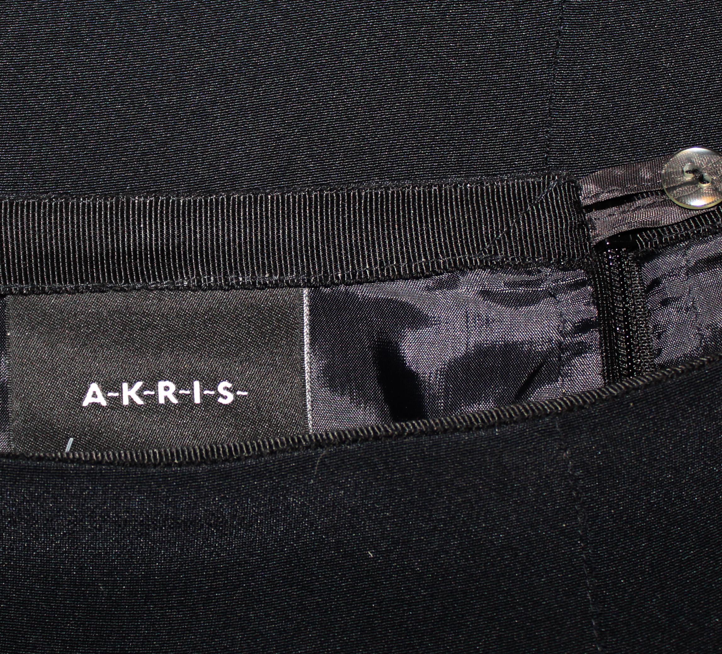 Akris Black Silk Flared Skirt  For Sale 1