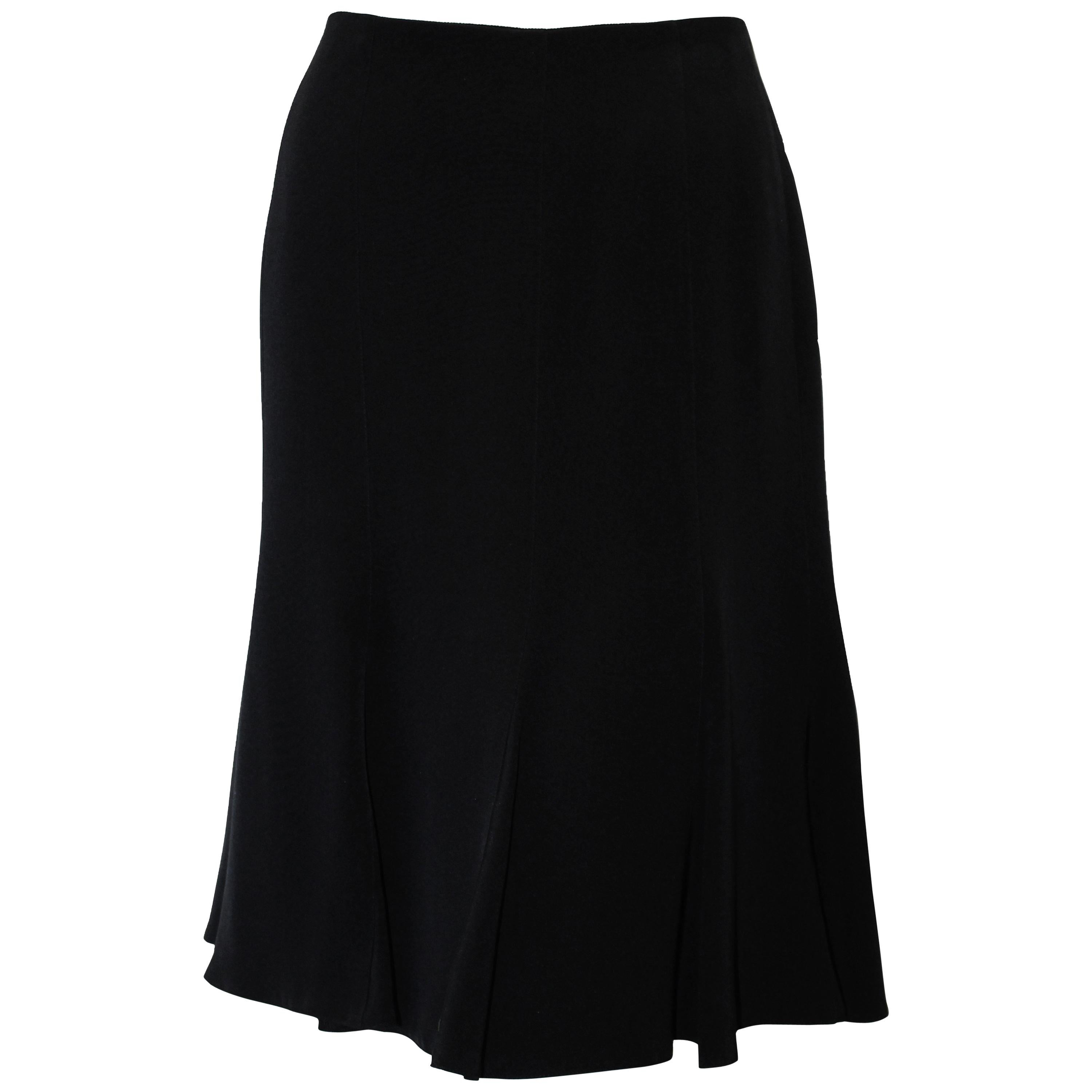 Akris Black Silk Flared Skirt  For Sale