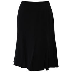 Akris Black Silk Flared Skirt 