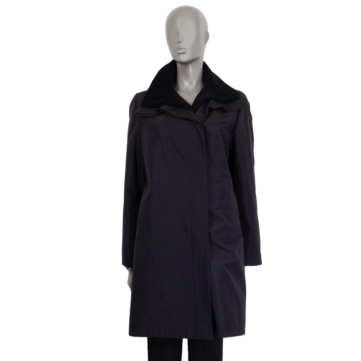 Black AKRIS black silk LAYERED Coat Jacket 40 L For Sale