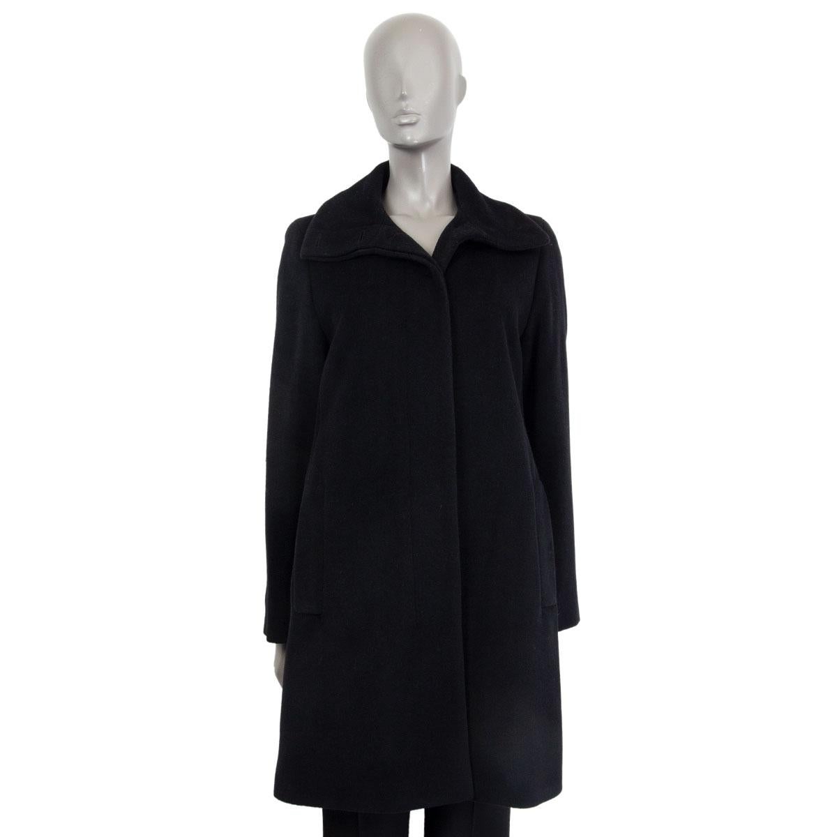 Women's AKRIS black silk LAYERED Coat Jacket 40 L For Sale