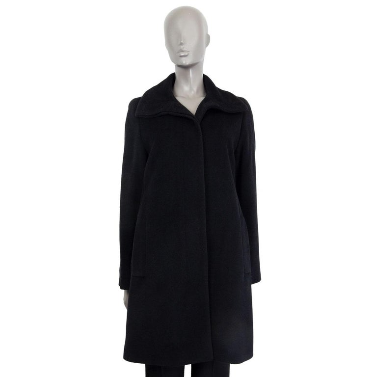 AKRIS black silk LAYERED Coat Jacket 40 L For Sale at 1stDibs