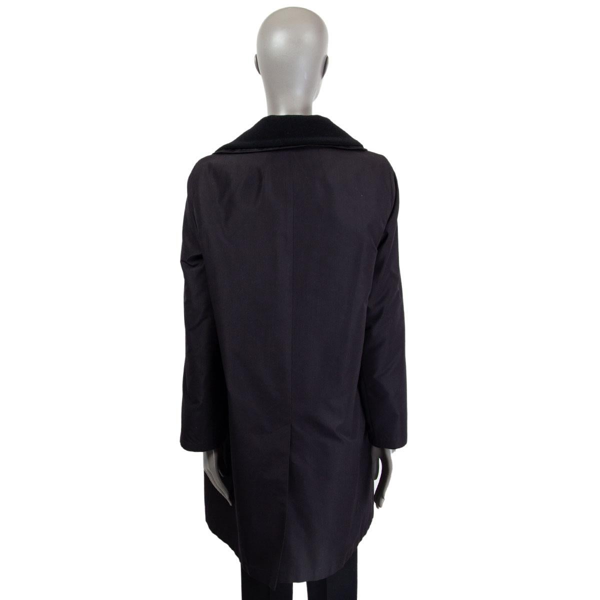 AKRIS black silk LAYERED Coat Jacket 40 L For Sale 1