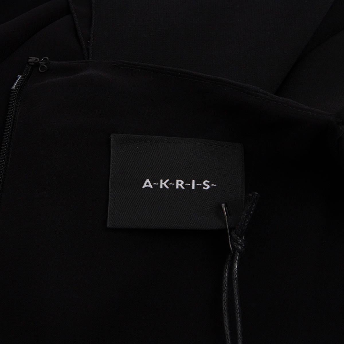 AKRIS black silk SLEEVELESS EVENING GOWN Maxi Dress 40 L In Excellent Condition In Zürich, CH