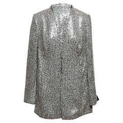 Akris Schwarzer & Weißer Blazer mit Paillettenbesatz