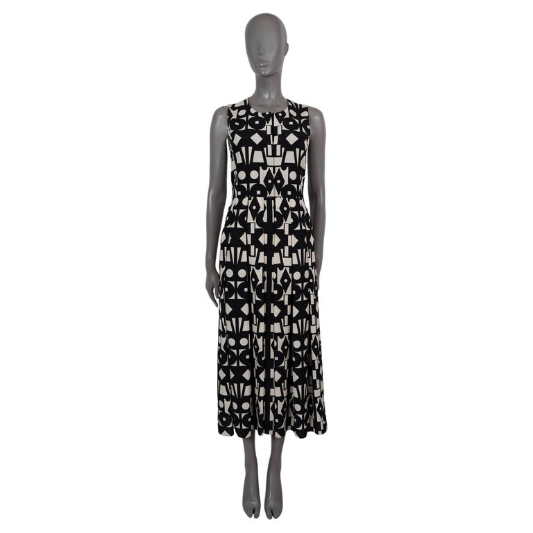 black sweater dress cowl neck Polka Dot Midi Dress, BLACK-CREAM / 8 main image 1