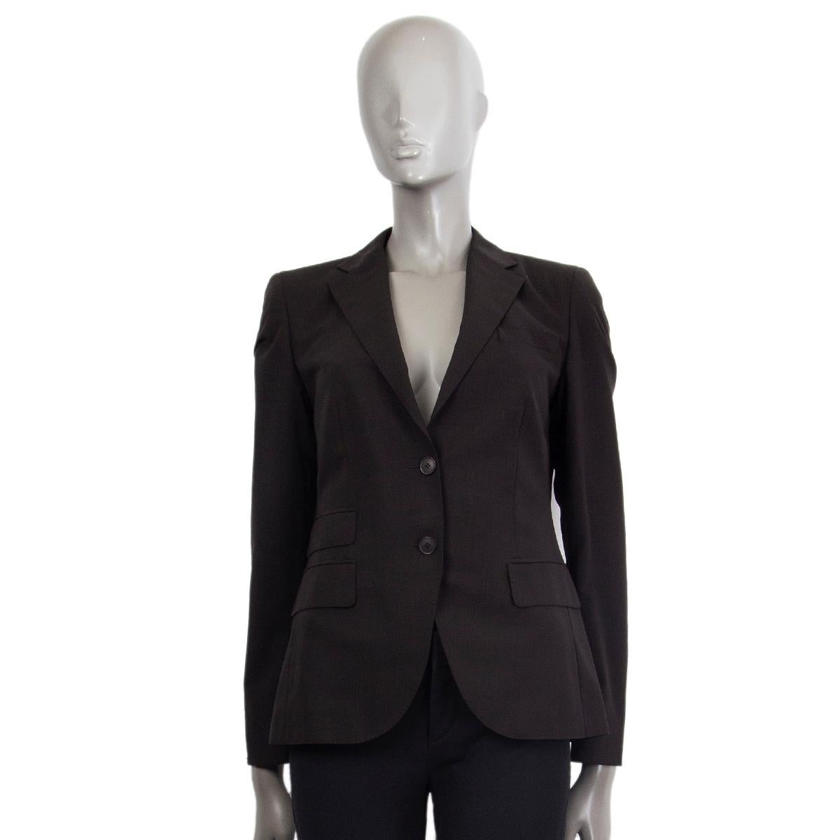 AKRIS black wool CLASSIC Blazer Jacket 36 S For Sale