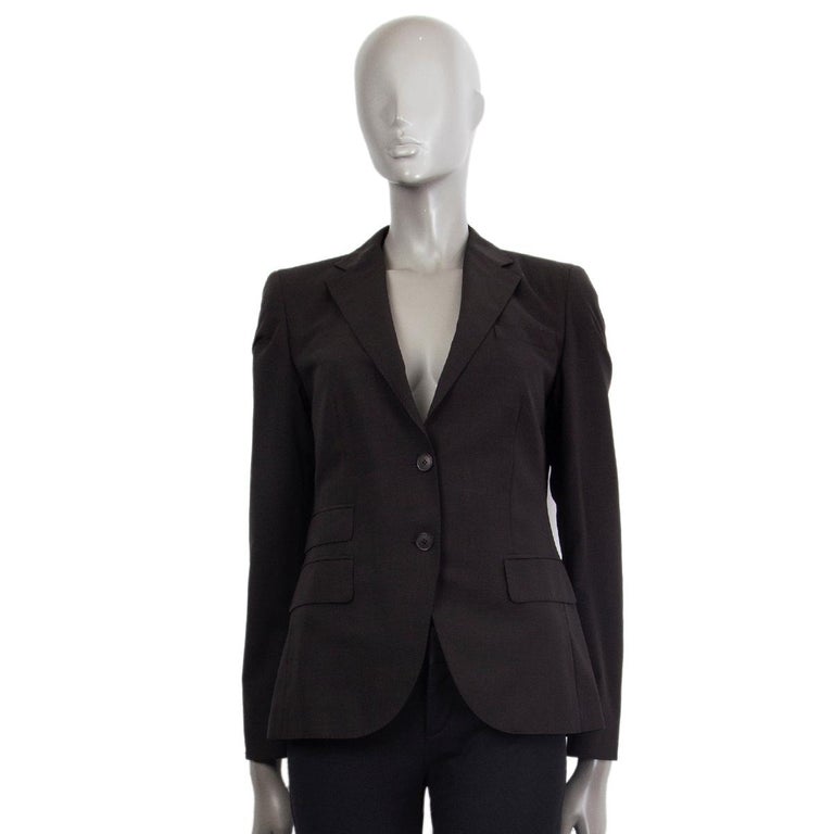AKRIS black wool CLASSIC Blazer Jacket 36 S For Sale at 1stDibs