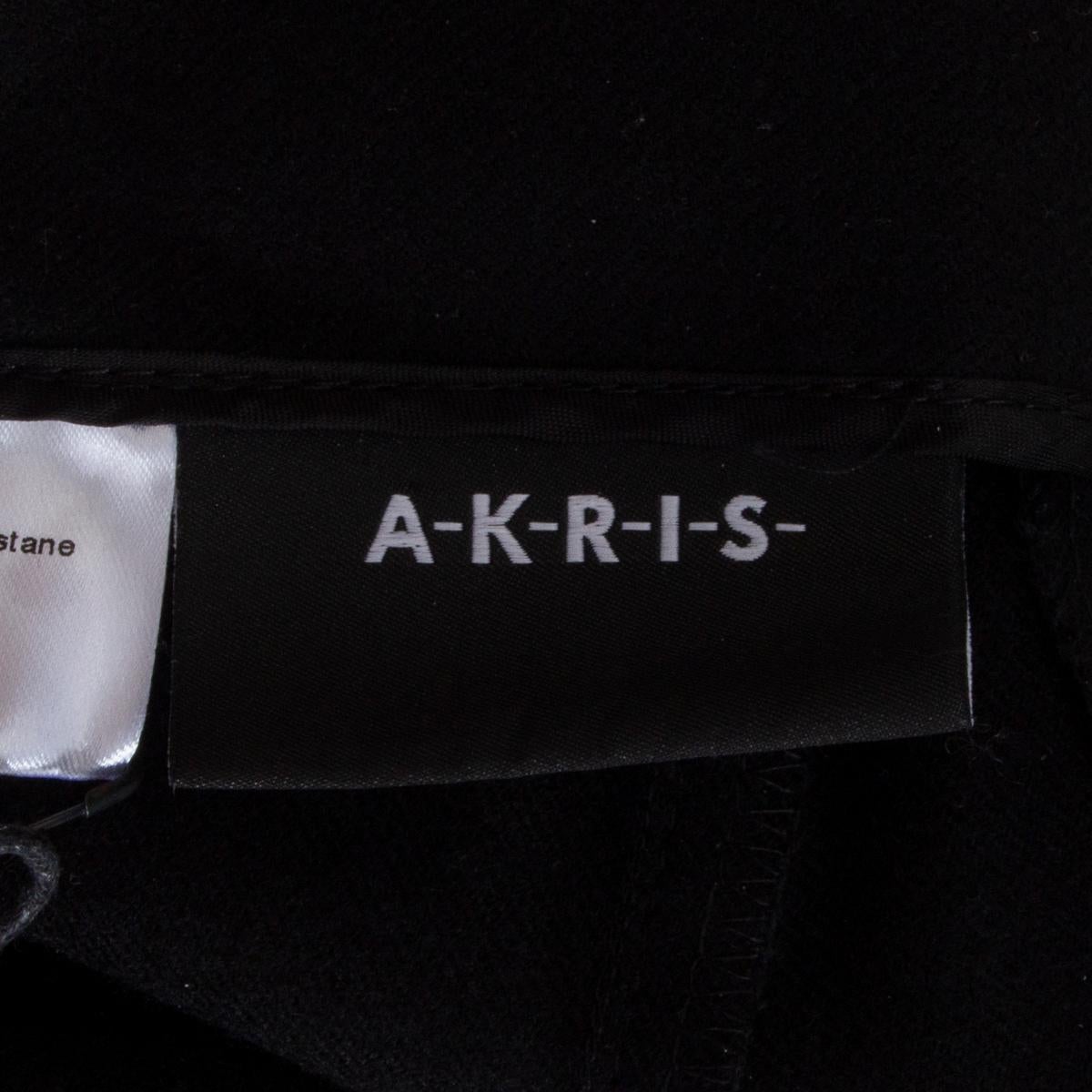 Women's AKRIS black wool FRONT-STITCHED CIGARETTE Pants 34 XS For Sale