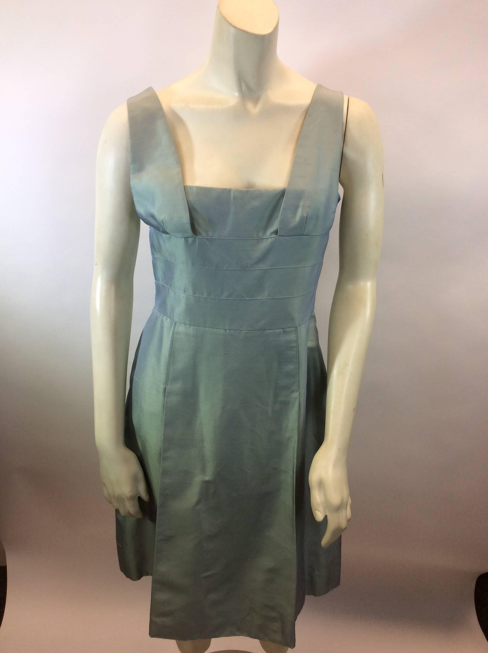 Women's Akris Blue Silk Two Piece Dress For Sale