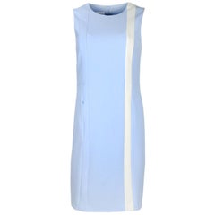 Akris Blue Sleeveless Dress w/ White Stripe sz 6