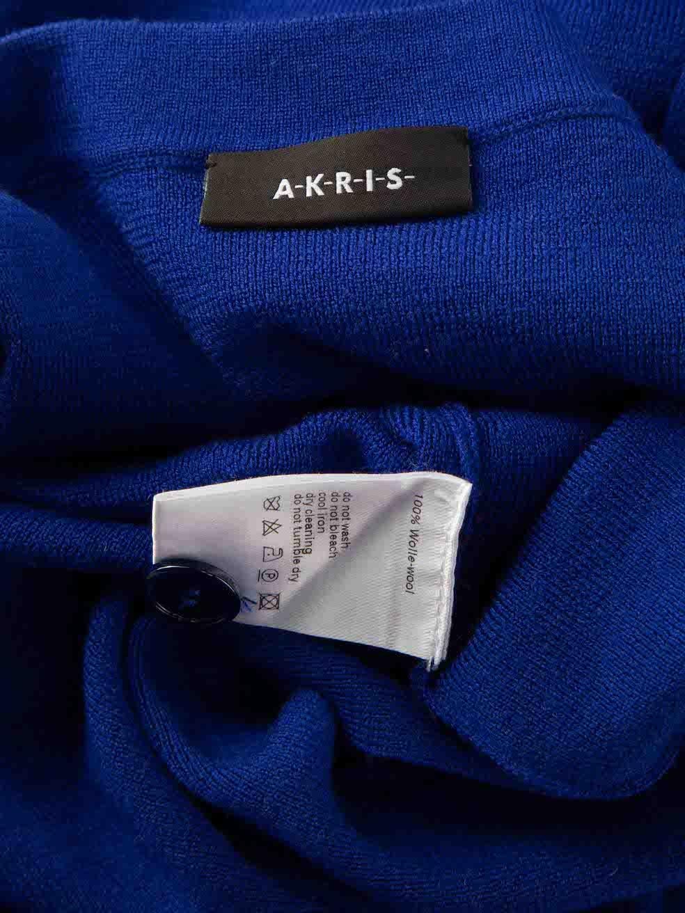 Women's Akris Blue Sleeveless Mid-Length Cardigan Size L For Sale