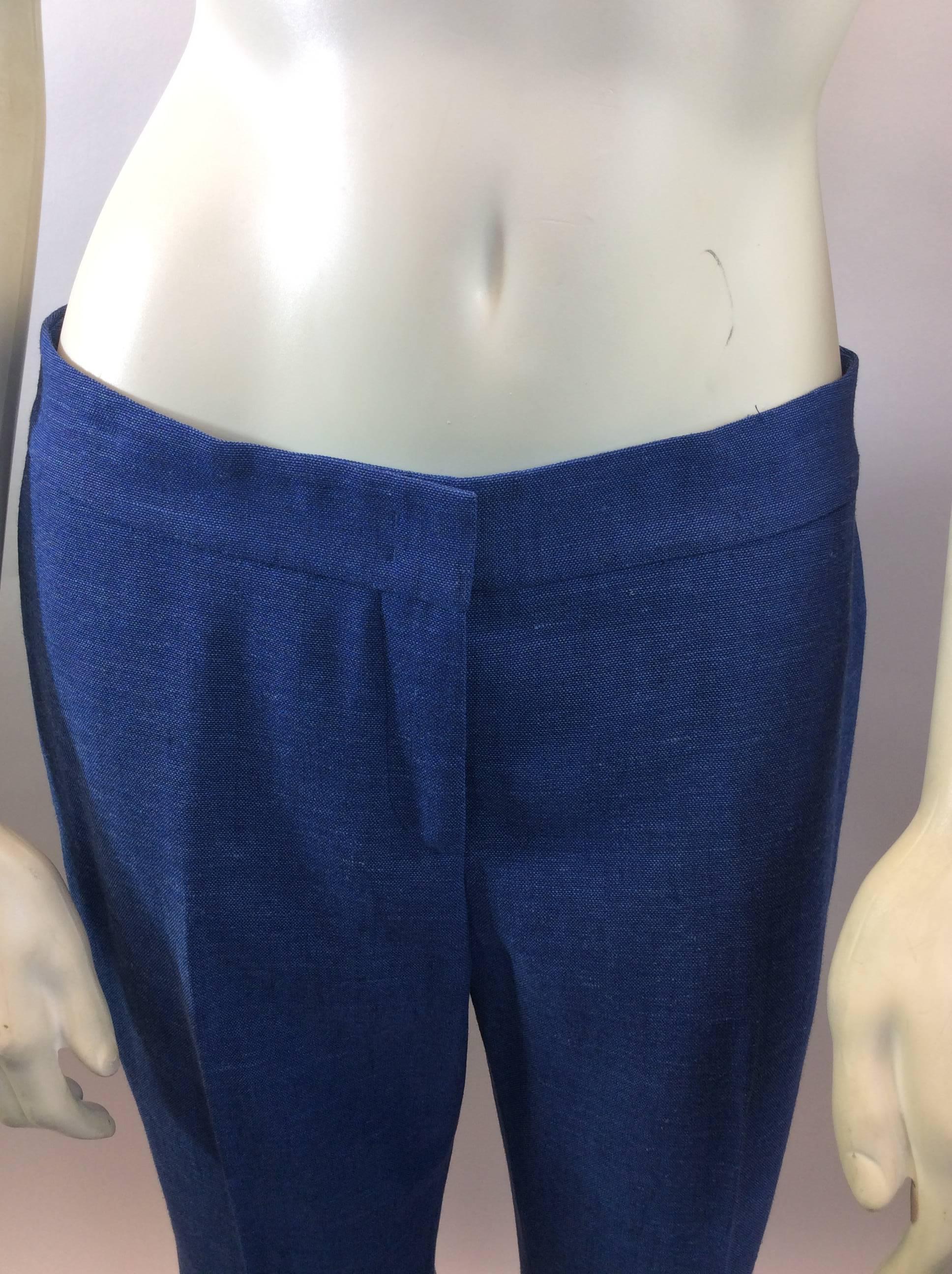 Akris Blue Wool Pant Suit For Sale 1